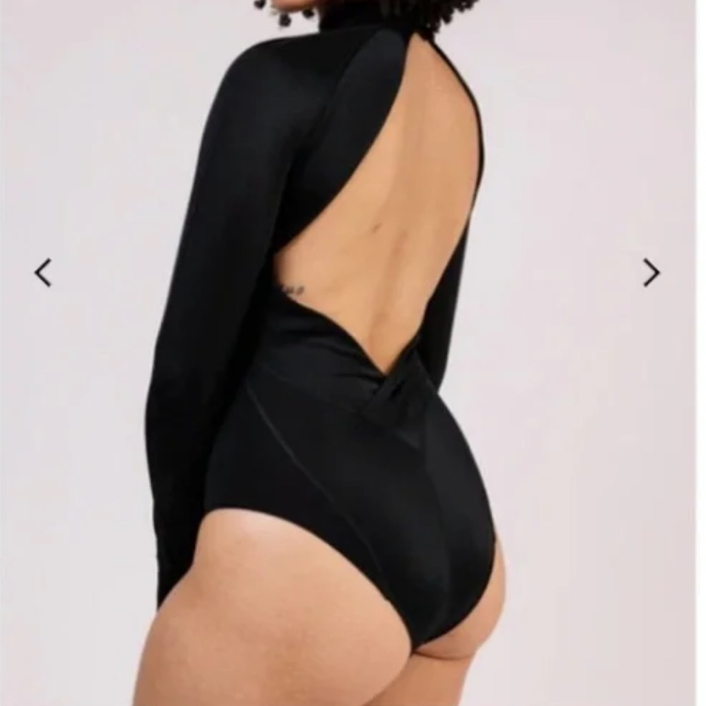 New We Are Hah Gloves Off One Piece Swimsuit Bodysuit Black - Picture 4 of 16
